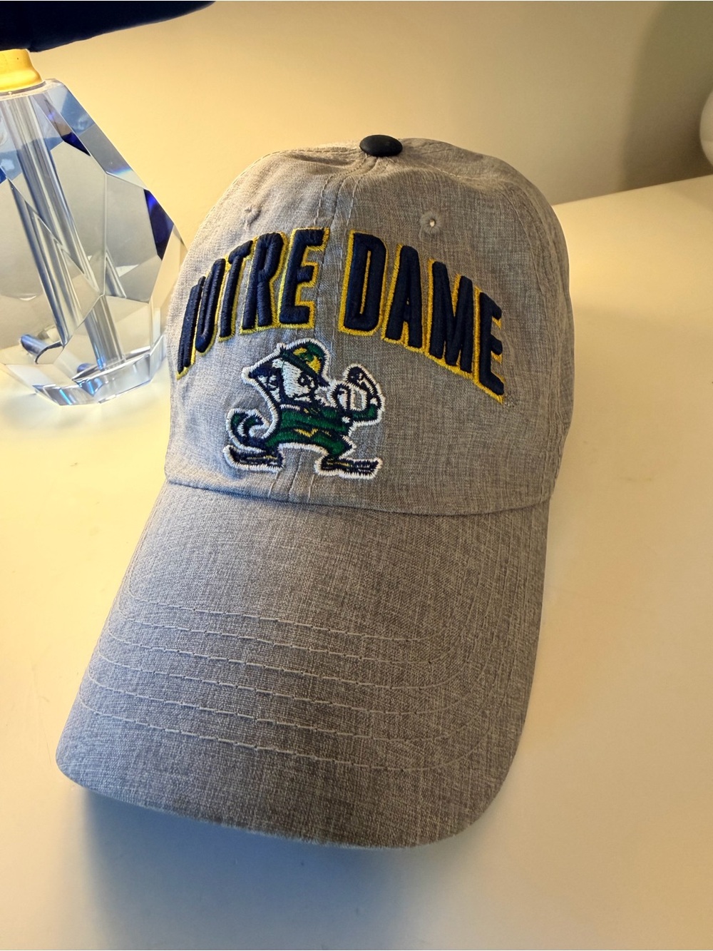 Notre Dame Gray Embroidered Baseball Cap
